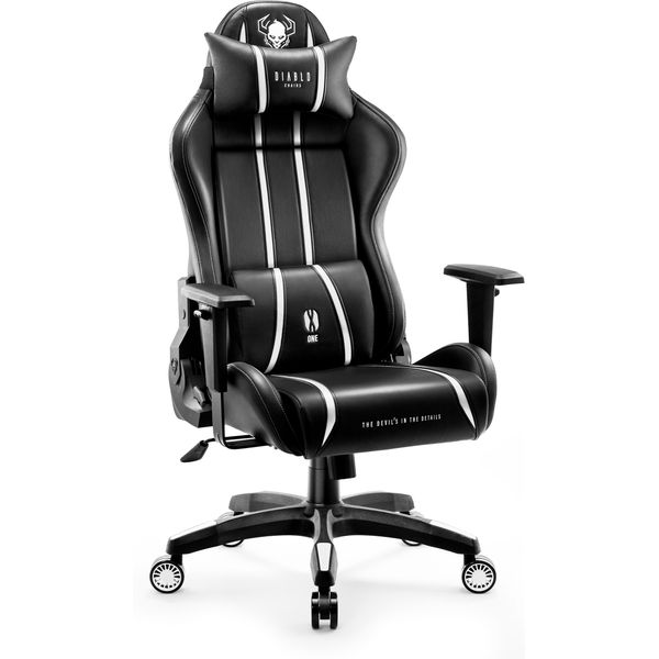 Diablo X-One 2.0 Gaming Chair Sedia Da Ufficio Braccioli Regolabili Design Ergonomico Cuscino Collo/Lombare King Size Nero E Bianco-image