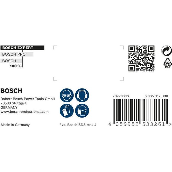 Bosch Expert Sds Max-8X Punta Per Martello, 30 X 200 X 320 Mm. Martelli Perforatori 2608900252-image
