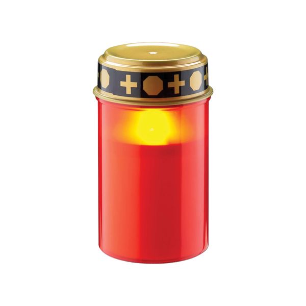 No-Name 60335 Luce Grave A Led, Rossa, Rosso-Oro - Con Effetto Tremolante Realistico, Bianco Caldo (2700 K), A Batteria (2X Aa), Per Uso Interno Ed Esterno (IP44)-image
