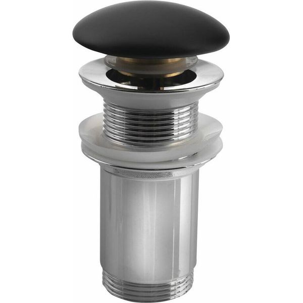 Accessori Sapho - Piletta Per Lavabo Chiudibile Senza Troppopieno, Click Clack, Nero Opaco AR901-image