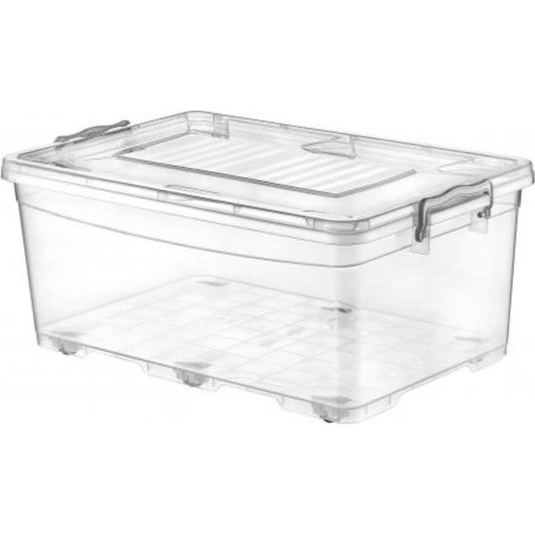 Contenitore Di Stoccaggio Scatola Trasparente Scatola Di Plastica Scatola Pieghevole Scatola Con Ruote 40L-image