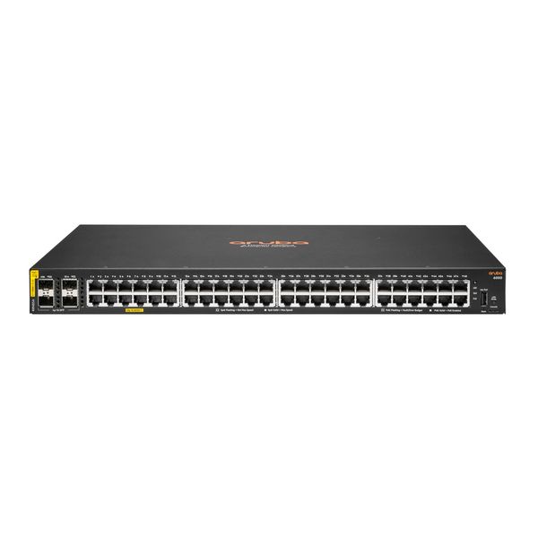 Hewlett Packard Enterprise Aruba 6000 48G Class4 Poe 4SFP 370W Gestito L3 Gigabit Ethernet (10/100/1000) Power Over Ethernet (Poe) 1U-image