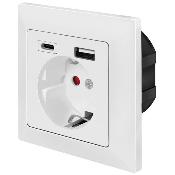 Logilinkpa0262 Presa Da Incasso Logilink, 1X Cee 7/3, 1X USB-A, 1X USB-C-image