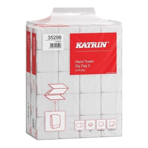 Asciugamano Di Carta Piegato Z-Z Katrin 2 Zigzag, 2 Veli, Riciclato, 22,4X23 Cm, Bianco, 4000 Pezzi (35298)-image