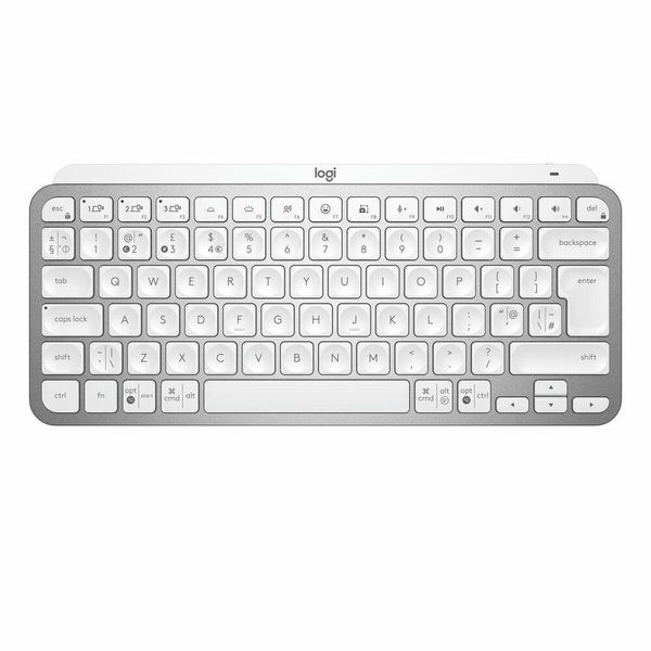 Logitech Mx Keys Mini Minimalist Tastiera Illuminata Senza Fili Tastiera Rf Senza Fili + Bluetooth ĄŽErty Grigio Inglese-image