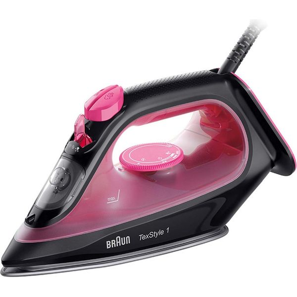 Braun Texstyle 1 Ferro Da Stiro A Secco E A Vapore Piastra In Ceramica 2000 W Nero, Viola-image