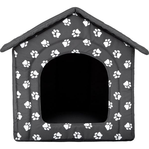 Cuccia Per Cani Cuccia Per Cani Grotta Per Cani Casa Per Gatti Grotta Per Animali Xl - 60X55 Cm Grigio Con Zampe-image