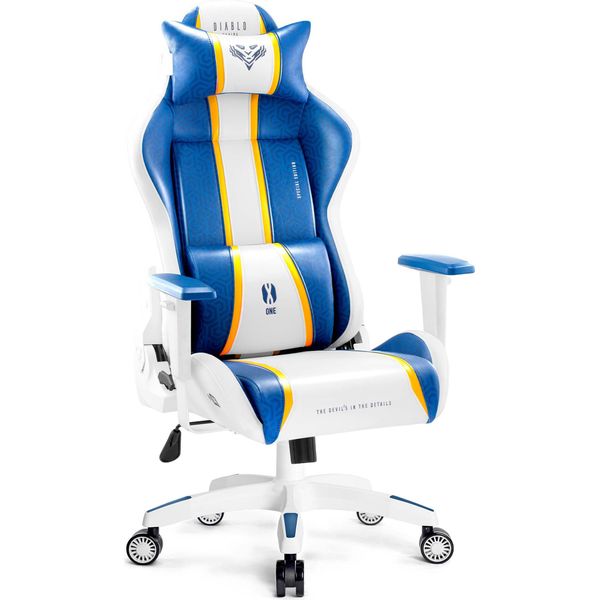 Diablo X-One 2.0 Gaming Chair Sedia Da Ufficio Braccioli Regolabili Design Ergonomico Cuscino Collo/Glutei King Size Aqua Blue / Blue-image