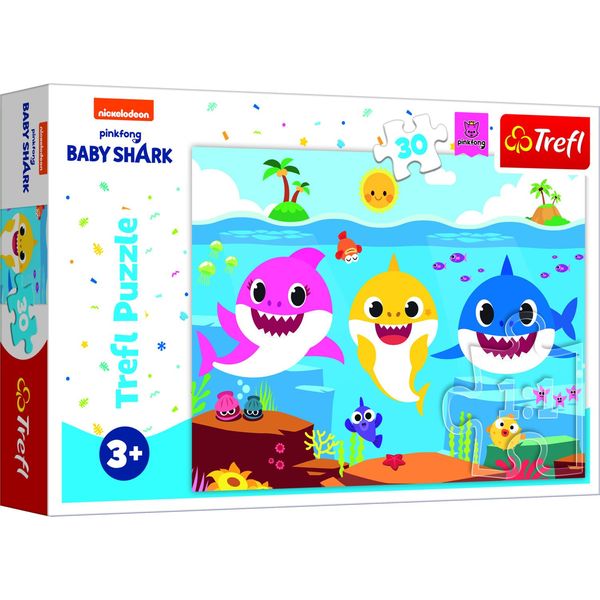 Trefl Puzzle Baby Shark: Il Mondo Sottomarino Degli Squali 30 Pezzi-image