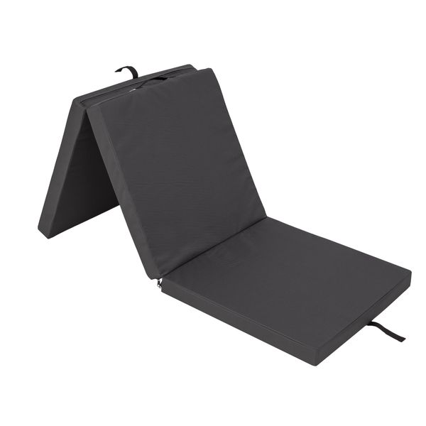 Hobbygarden Materasso Pieghevole Ben - 180×65×6 Cm, Pieghevole, Letto Per Ospiti E Tappetino Da Palestra, Rivestimento Aloba, Facile Da Pulire E Mobile Grigio-image