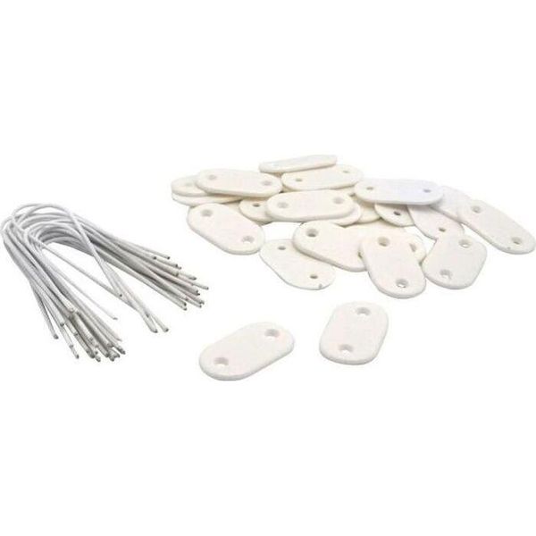 Set Natur Con 26 Chiusure A Rete - Setacci E Canali In Plastica - Bianco - (Fascetta + 14 Cm Di Filo Plastificato)-image