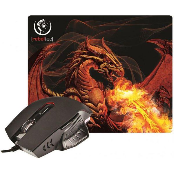 Rebeltec Red Dragon Game Set Mouse & Mouse Pad-image