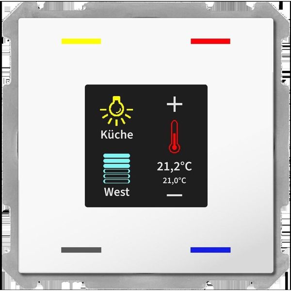 Mdt BE-TAS63T4.01 Pulsante Smart 63 4-Gang Con Display A Colori+Sensore Di Temperatura Studio White Gl-image