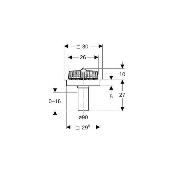 Geberit 359098001 Pluvia Prese D'acqua Per Tetti Con Scarico A Raso.-image