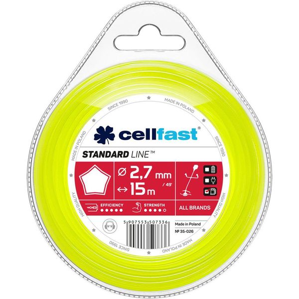 Corda Cellfast Standard Per Tosaerba - Profilo A Stella 2,7 Mm X 15 M-image