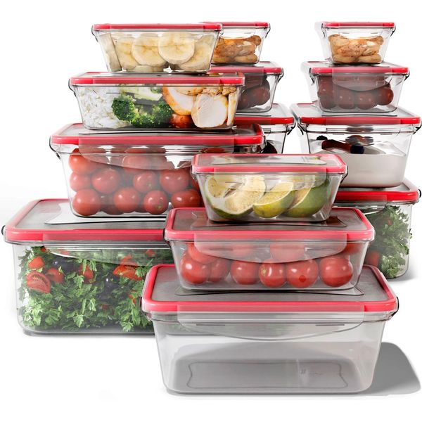 Classbach® Contenitori Per Alimenti Con Coperchio | Set Da 14 | 100% A Prova Di Perdite | Meal Prep Boxes | Adatti Per Microonde, Lavastoviglie E Congelatore | C-FHD 4009 K-image