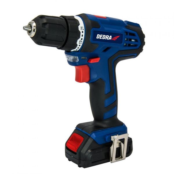 Trapano Avvitatore, Dedra Ded7875 12V, 1,5Ah Li-Ion, Mandrino 0,8-10Mm, 13Nm, 21+1 Impostazioni Di Coppia, Led-image