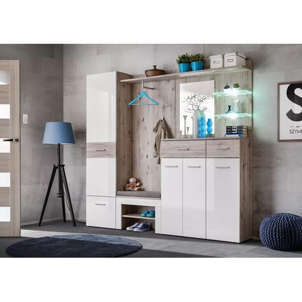 Parete Anticamera Tela 4 - Rovere Wellington / Bianco-image