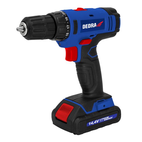 Trapano/Avvitatore, Dedra Ded7878B 14,4V, 2X1,5Ah Li-Ion, Mandrino 0,8-10Mm, 2 Marce, 26Nm, 21+1 Impostazioni Di Coppia, Led-image