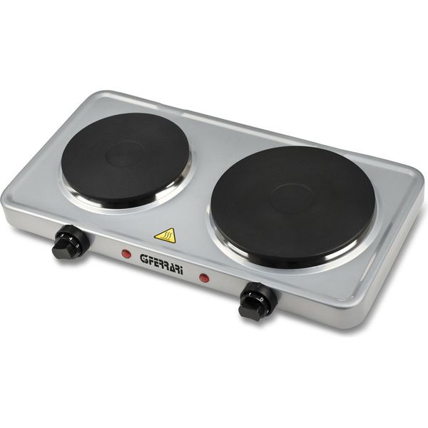 G3 Ferrari CaldòS Piano Cottura Elettrico 2 Fornelli Acciaio Inox Piastra Sigillata-image