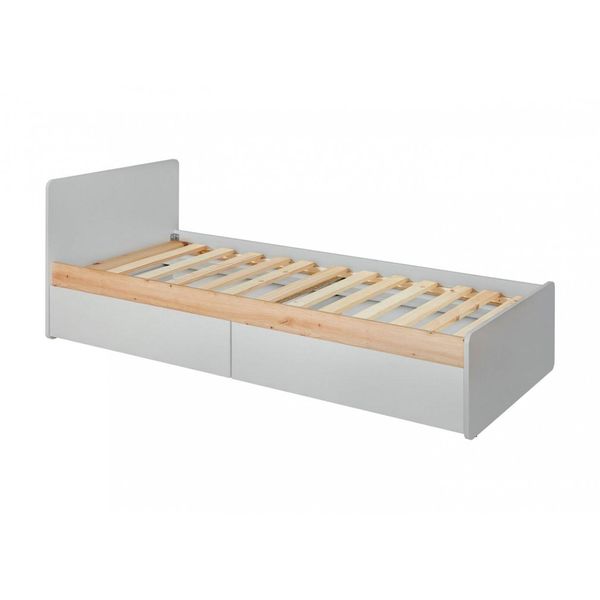 Letto Per Bambini Con Contenitore Reni - 90X200, Grigio Perla / Rovere Artigianale-image