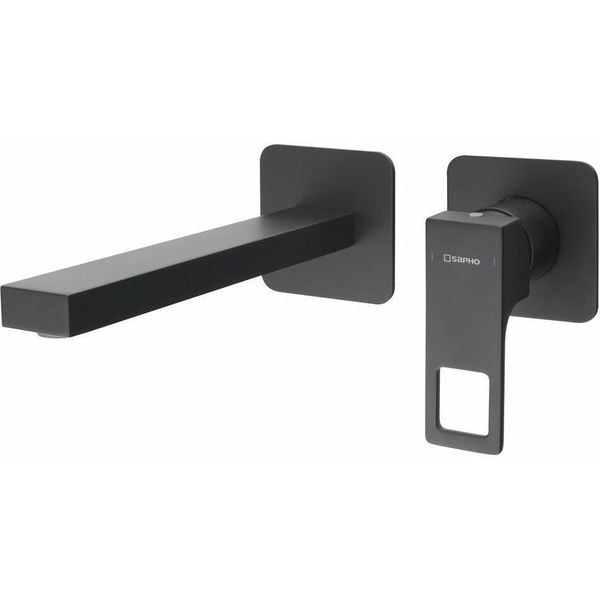Sapho Forata - Miscelatore Da Incasso Per Lavabo, 2 Fori, Nero FT118/15-image
