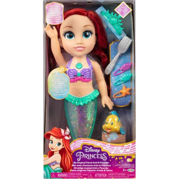 Jakks Pacific - Lalka Muzyczna Ariel Z MałEj Syrenki Disney 38 Cm-image