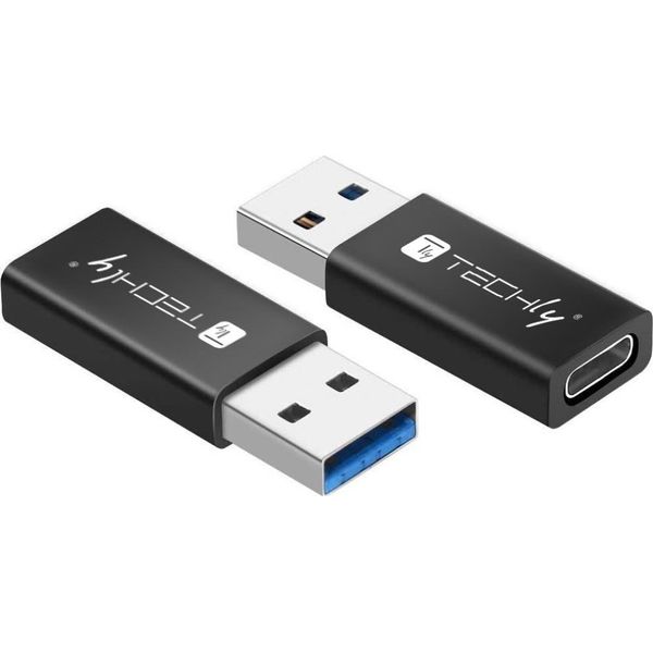 Techly IADAP-USB3-AFT Techly Adapter USB-A M Auf USB-C F, Usb 3.0, Schwarz-image