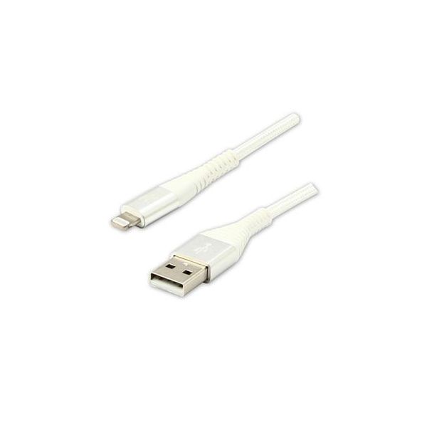 Cavo Usb Logo (2.0) Usb A Maschio - Apple Lightning Maschio 2M Bianco Mfi, 5V/2,4A Nylon-image