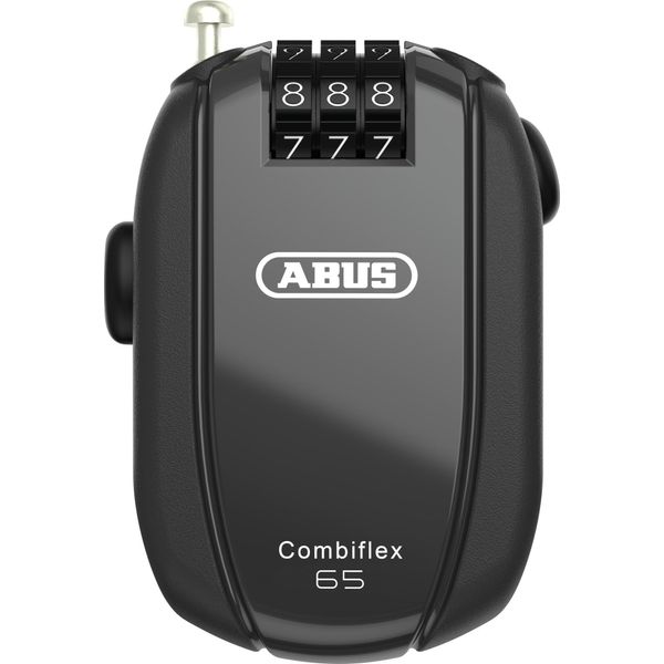 Abus Combiflex - Lucchetto Per Il Fissaggio Di Sci, Caschi, Passeggini E Bagagli - Stopover 65 - Lunghezza 65 Cm - Spessore 1,2 Mm - Con Codice Di Combinazione - Nero-image