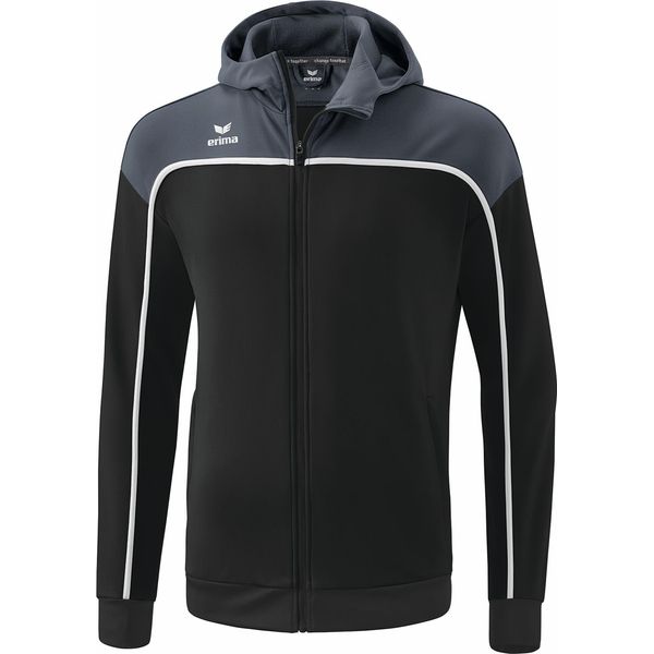 Erima Change Giacca Da Allenamento Con Cappuccio Uomo - Nero / Grigio Ardesia / Bianco-image