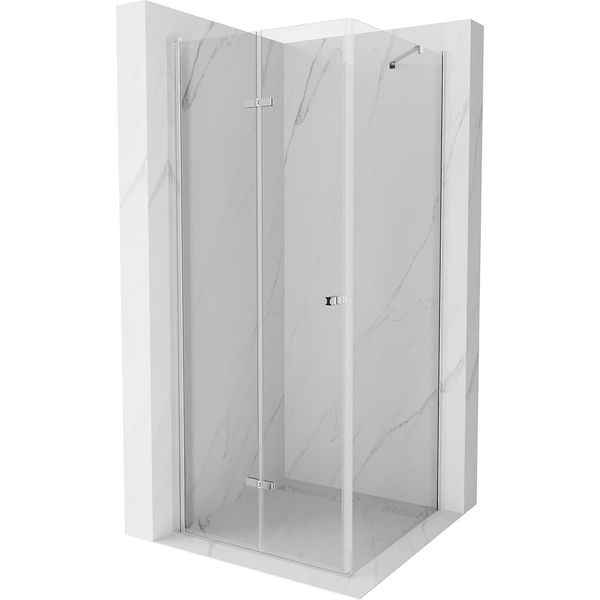 Mexen Lima Cabina Doccia Pieghevole 80 X 80 Cm, Trasparente, Cromo - 856-080-080-01-00-image