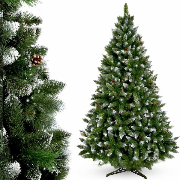 Albero Di Natale Artificiale Kadax 180 Cm Con Brina E Pigne, Albero Di Natale Verde Con 391 Rami-image