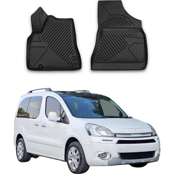 2008-2018 Citroen Berlingo B9 Tappetini Tpe Nero 2 Pz-image