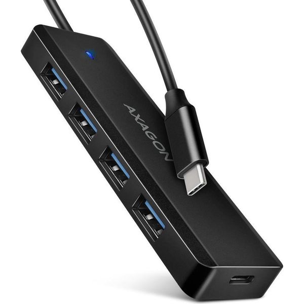 Axagon Axagon HUE-C1C Hub Di Interfaccia Usb 3.2 Gen 1 (3.1 Gen 1) Type-C 5000 Mbit/S Nero-image