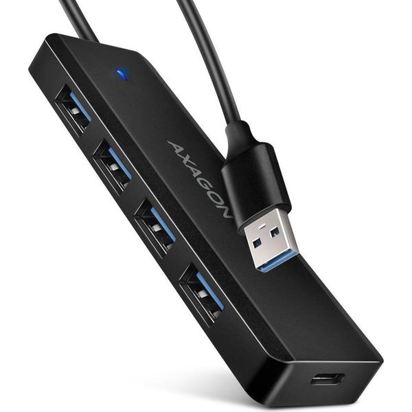 Axagon Axagon HUE-C1A Hub Di Interfaccia Usb 3.2 Gen 1 (3.1 Gen 1) Type-A 5000 Mbit/S Nero-image
