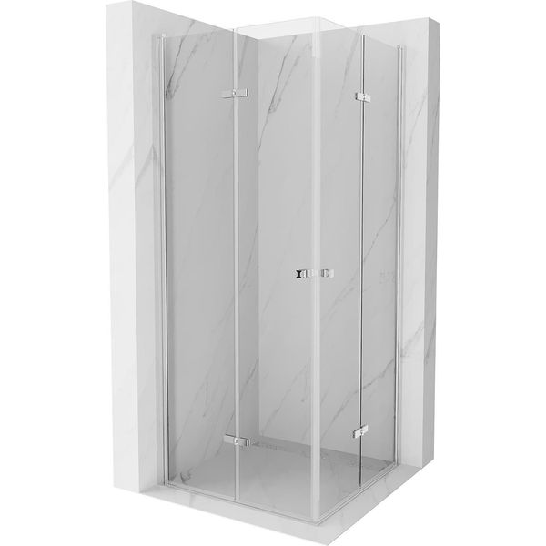 Mexen Lima Duo Cabina Doccia Pieghevole 90 X 90 Cm, Trasparente, Cromo - 856-090-090-02-00-image