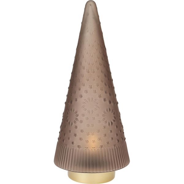 Albero Di Natale In Vetro Con Led, 37 Cm, Marrone-image