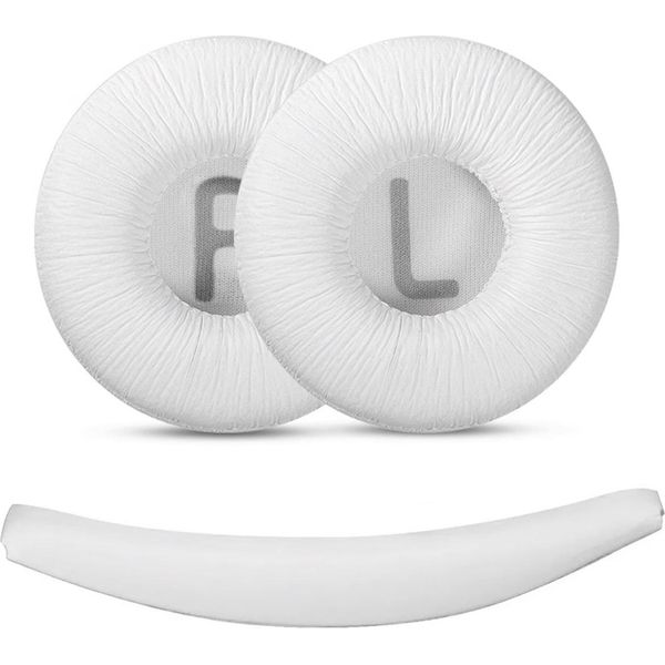 Inf Cuscinetti Auricolari E Cuscino Per Archetto Jbl T450/T500 Bt, Tune600, 510BT, JR300 Bianco-image