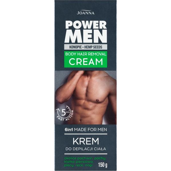 Joanna Power Men Crema Depilatoria Per Il Corpo 6In1 Depilazione Per Uomo Semi Di Canapa-image