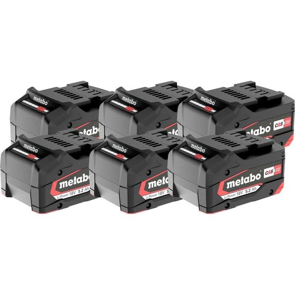 Metabo Batteria Ricaricabile Per Utensili A Batteria Set Li-Power 6 × Li-Power Akkupack 18 V/5,2 Ah-image