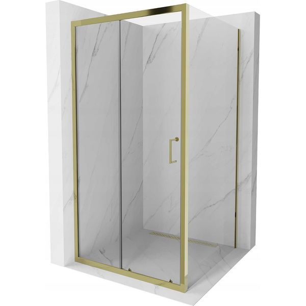 Mexen Apia Cabina Doccia Scorrevole 100 X 100 Cm, Trasparente, Oro - 840-100-100-50-00-image