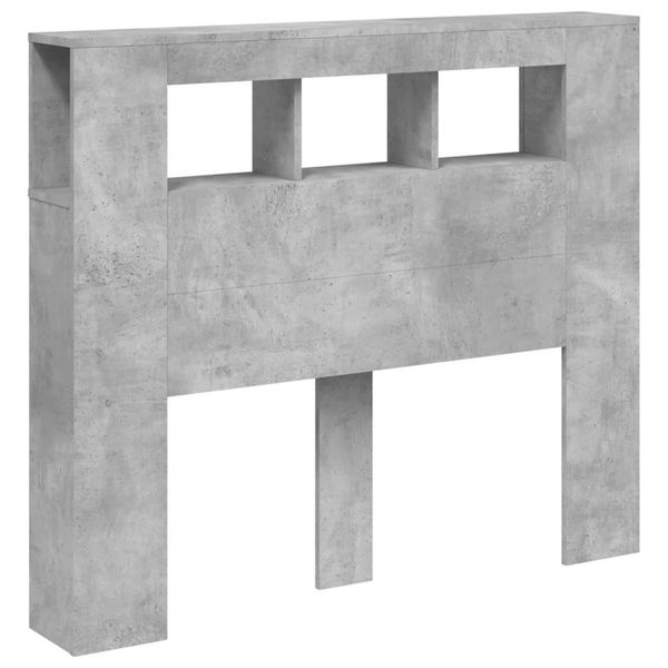 Testiera Vidaxl Led Grigio Cemento 120X18,5X103,5 Cm Materiale A Base Di Legno-image