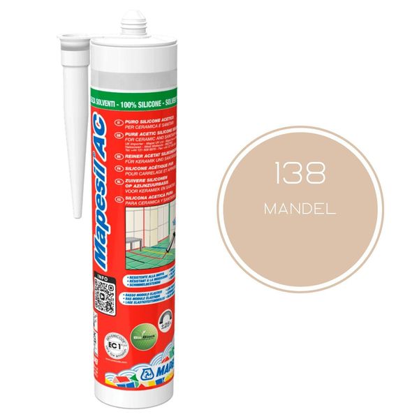 Mapei® Mapesil Ac Silicone Monocomponente Per Giunti 138 Mandorle 310 Ml Per La Sigillatura Con Bioblock® Anticle Mold-image