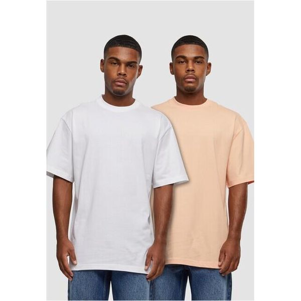 Urban Classics TB006A | Tall Tee 2-Pack T-Shirt Uomo - Colore: Softapricot+Bianco - Taglia: L-image