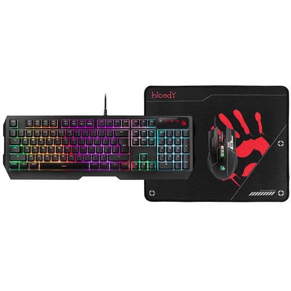 Tastiera + Mouse + Tappetino Per Mouse A4TECH Bloody Usb B1700 Bloody Bundle Set-image