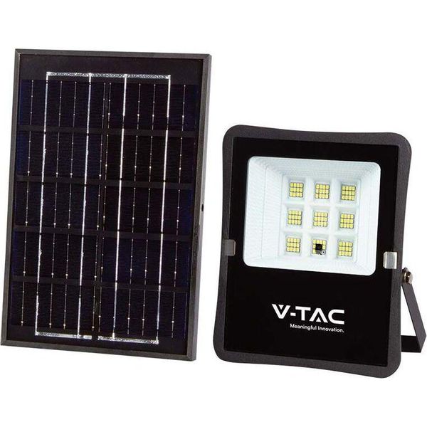 Proiettore A Led Solar V-TAC 6W Telecomando, Auto, Timer IP65 VT-55050 6400K 400Lm-image