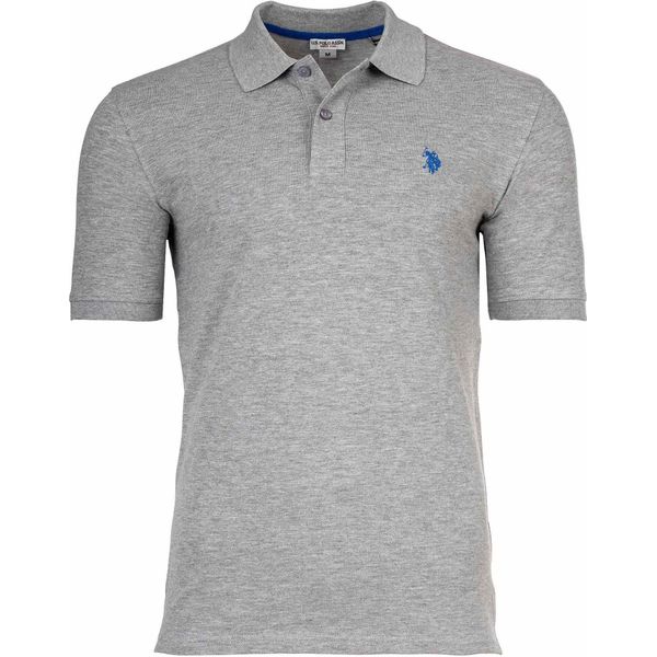 U.S. Polo Assn. Polo Uomo - Piquet, Logo Ricamato, Cotone Elasticizzato Grigio Melange 3XL-image