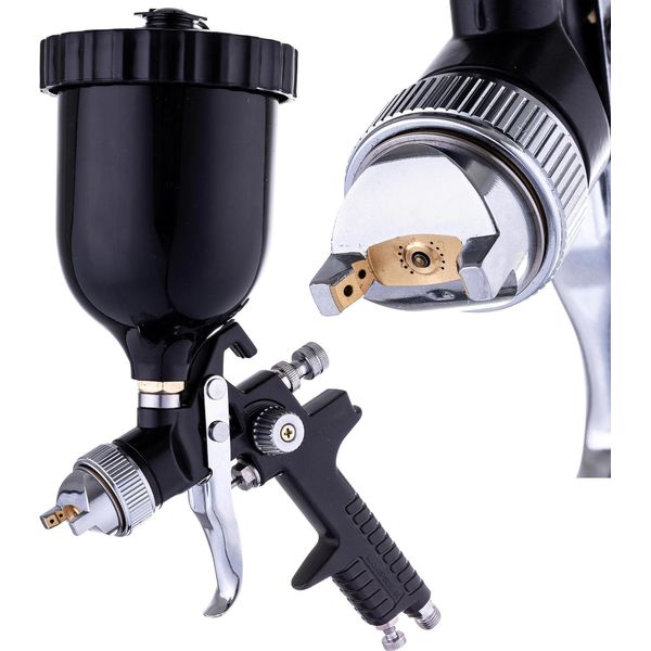 Pistola A Spruzzo Technic H-827P Hvlp Con Ugello Da 1,4 Mm E Serbatoio Da 600 Ml (Nero)-image