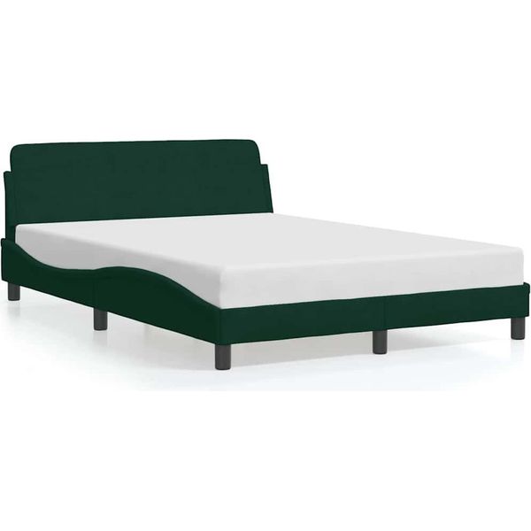 Struttura Letto Vidaxl "Dover"" Verde Scuro 140X200 Cm In Velluto"-image